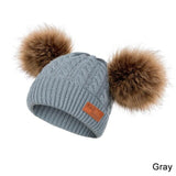 Warm Fur Ball Hat&Scarf Sets