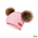 Warm Fur Ball Hat&Scarf Sets