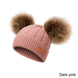 Warm Fur Ball Hat&Scarf Sets