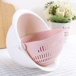 Double Drain Basket Washing Bowl