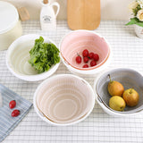 Double Drain Basket Washing Bowl