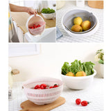 Double Drain Basket Washing Bowl