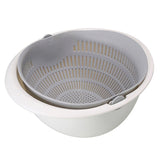 Double Drain Basket Washing Bowl