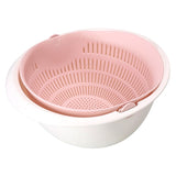 Double Drain Basket Washing Bowl