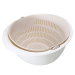 Double Drain Basket Washing Bowl