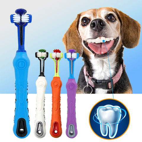 Soft Pet Toothbrush withThree Sided